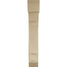 Ekena Millwork - BKTUR0756X42X48MRC06RCPR - Timberthane Faux Wood Merced Style Bracket w/ Offset Brace, Slat Ends, 7 1/2"W x 42"D x 48"H, Primed Tan