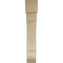 Ekena Millwork - BKTUR0756X44X44MRC06RCPR - Timberthane Faux Wood Merced Style Bracket w/ Offset Brace, Slat Ends, 7 1/2"W x 44"D x 44"H, Primed Tan