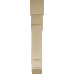 Ekena Millwork - BKTUR0756X46X46MRC06RCPR - Timberthane Faux Wood Merced Style Bracket w/ Offset Brace, Slat Ends, 7 1/2"W x 46"D x 46"H, Primed Tan