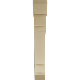 Ekena Millwork - BKTUR0756X48X48MRC06RCPR - Timberthane Faux Wood Merced Style Bracket w/ Offset Brace, Slat Ends, 7 1/2"W x 48"D x 48"H, Primed Tan