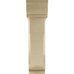 Ekena Millwork - BKTUR0352X14X14WTL01RCPR - Timberthane Faux Wood Westlake Style Bracket w/ Offset Brace, Traditional Ends, 3 1/2"W x 14"D x 14"H, Primed Tan