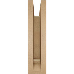Ekena Millwork - BKTUR0352X14X14WTL01RCPR - Timberthane Faux Wood Westlake Style Bracket w/ Offset Brace, Traditional Ends, 3 1/2"W x 14"D x 14"H, Primed Tan