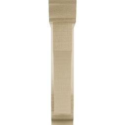 Ekena Millwork - BKTUR0352X14X18WTL01RCPR - Timberthane Faux Wood Westlake Style Bracket w/ Offset Brace, Traditional Ends, 3 1/2"W x 14"D x 18"H, Primed Tan