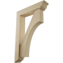 Ekena Millwork - BKTUR0352X16X24WTL01RCPR - Timberthane Faux Wood Westlake Style Bracket w/ Offset Brace, Traditional Ends, 3 1/2"W x 16"D x 24"H, Primed Tan
