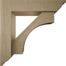 Ekena Millwork - BKTUROWTL00 - Timberthane Rough Cedar Faux Wood Westlake Traditional Bracket w/ Offset Brace
