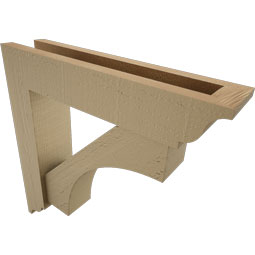 Ekena Millwork - BKTUROWTL00 - Timberthane Rough Cedar Faux Wood Westlake Traditional Bracket w/ Offset Brace
