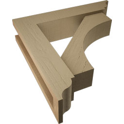 Ekena Millwork - BKTUROWTL00 - Timberthane Rough Cedar Faux Wood Westlake Traditional Bracket w/ Offset Brace