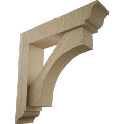Ekena Millwork - BKTUROWTL00 - Timberthane Rough Cedar Faux Wood Westlake Traditional Bracket w/ Offset Brace