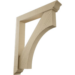 Ekena Millwork - BKTUR0352X22X26WTL01RCPR - Timberthane Faux Wood Westlake Style Bracket w/ Offset Brace, Traditional Ends, 3 1/2"W x 22"D x 26"H, Primed Tan