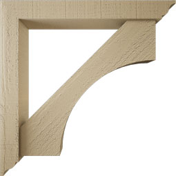 Ekena Millwork - BKTUR0352X24X24WTL01RCPR - Timberthane Faux Wood Westlake Style Bracket w/ Offset Brace, Traditional Ends, 3 1/2"W x 24"D x 24"H, Primed Tan