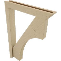 Ekena Millwork - BKTUR0352X24X36WTL01RCPR - Timberthane Faux Wood Westlake Style Bracket w/ Offset Brace, Traditional Ends, 3 1/2"W x 24"D x 36"H, Primed Tan