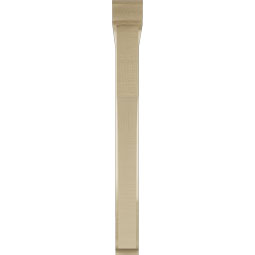 Ekena Millwork - BKTUR0352X30X34WTL01RCPR - Timberthane Faux Wood Westlake Style Bracket w/ Offset Brace, Traditional Ends, 3 1/2"W x 30"D x 34"H, Primed Tan