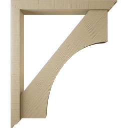 Ekena Millwork - BKTUR0352X30X36WTL01RCPR - Timberthane Faux Wood Westlake Style Bracket w/ Offset Brace, Traditional Ends, 3 1/2"W x 30"D x 36"H, Primed Tan