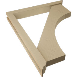 Ekena Millwork - BKTUR0352X30X36WTL01RCPR - Timberthane Faux Wood Westlake Style Bracket w/ Offset Brace, Traditional Ends, 3 1/2"W x 30"D x 36"H, Primed Tan
