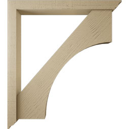 Ekena Millwork - BKTUR0352X32X36WTL01RCPR - Timberthane Faux Wood Westlake Style Bracket w/ Offset Brace, Traditional Ends, 3 1/2"W x 32"D x 36"H, Primed Tan
