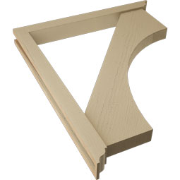 Ekena Millwork - BKTUR0352X32X38WTL01RCPR - Timberthane Faux Wood Westlake Style Bracket w/ Offset Brace, Traditional Ends, 3 1/2"W x 32"D x 38"H, Primed Tan