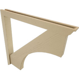 Ekena Millwork - BKTUR0352X36X36WTL01RCPR - Timberthane Faux Wood Westlake Style Bracket w/ Offset Brace, Traditional Ends, 3 1/2"W x 36"D x 36"H, Primed Tan