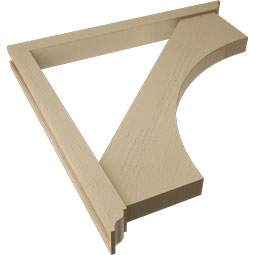 Ekena Millwork - BKTUR0352X36X36WTL01RCPR - Timberthane Faux Wood Westlake Style Bracket w/ Offset Brace, Traditional Ends, 3 1/2"W x 36"D x 36"H, Primed Tan