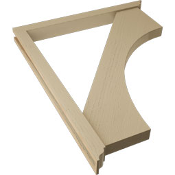 Ekena Millwork - BKTUR0352X36X44WTL01RCPR - Timberthane Faux Wood Westlake Style Bracket w/ Offset Brace, Traditional Ends, 3 1/2"W x 36"D x 44"H, Primed Tan