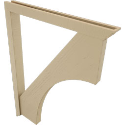 Ekena Millwork - BKTUR0352X36X48WTL01RCPR - Timberthane Faux Wood Westlake Style Bracket w/ Offset Brace, Traditional Ends, 3 1/2"W x 36"D x 48"H, Primed Tan