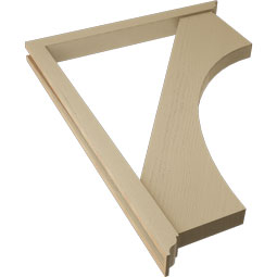 Ekena Millwork - BKTUR0352X36X48WTL01RCPR - Timberthane Faux Wood Westlake Style Bracket w/ Offset Brace, Traditional Ends, 3 1/2"W x 36"D x 48"H, Primed Tan