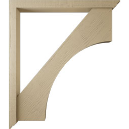 Ekena Millwork - BKTUR0352X38X44WTL01RCPR - Timberthane Faux Wood Westlake Style Bracket w/ Offset Brace, Traditional Ends, 3 1/2"W x 38"D x 44"H, Primed Tan