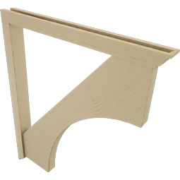Ekena Millwork - BKTUR0352X38X44WTL01RCPR - Timberthane Faux Wood Westlake Style Bracket w/ Offset Brace, Traditional Ends, 3 1/2"W x 38"D x 44"H, Primed Tan