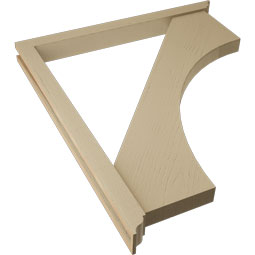 Ekena Millwork - BKTUR0352X38X44WTL01RCPR - Timberthane Faux Wood Westlake Style Bracket w/ Offset Brace, Traditional Ends, 3 1/2"W x 38"D x 44"H, Primed Tan