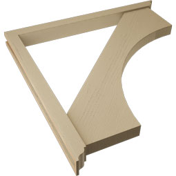 Ekena Millwork - BKTUR0352X40X40WTL01RCPR - Timberthane Faux Wood Westlake Style Bracket w/ Offset Brace, Traditional Ends, 3 1/2"W x 40"D x 40"H, Primed Tan