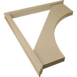 Ekena Millwork - BKTUR0352X42X48WTL01RCPR - Timberthane Faux Wood Westlake Style Bracket w/ Offset Brace, Traditional Ends, 3 1/2"W x 42"D x 48"H, Primed Tan