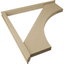 Ekena Millwork - BKTUR0352X48X48WTL01RCPR - Timberthane Faux Wood Westlake Style Bracket w/ Offset Brace, Traditional Ends, 3 1/2"W x 48"D x 48"H, Primed Tan