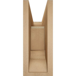 Ekena Millwork - BKTUR0554X14X14WTL01RCPR - Timberthane Faux Wood Westlake Style Bracket w/ Offset Brace, Traditional Ends, 5 1/2"W x 14"D x 14"H, Primed Tan