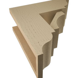 Ekena Millwork - BKTUR0554X14X14WTL01RCPR - Timberthane Faux Wood Westlake Style Bracket w/ Offset Brace, Traditional Ends, 5 1/2"W x 14"D x 14"H, Primed Tan