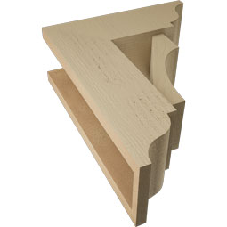 Ekena Millwork - BKTUR0554X14X18WTL01RCPR - Timberthane Faux Wood Westlake Style Bracket w/ Offset Brace, Traditional Ends, 5 1/2"W x 14"D x 18"H, Primed Tan