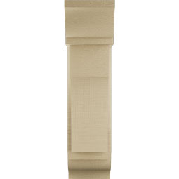 Ekena Millwork - BKTUR0554X14X22WTL01RCPR - Timberthane Faux Wood Westlake Style Bracket w/ Offset Brace, Traditional Ends, 5 1/2"W x 14"D x 22"H, Primed Tan