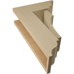 Ekena Millwork - BKTUR0554X14X22WTL01RCPR - Timberthane Faux Wood Westlake Style Bracket w/ Offset Brace, Traditional Ends, 5 1/2"W x 14"D x 22"H, Primed Tan