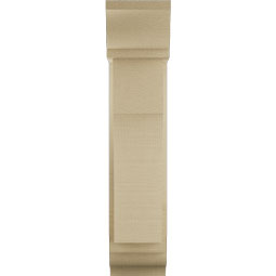 Ekena Millwork - BKTUR0554X14X26WTL01RCPR - Timberthane Faux Wood Westlake Style Bracket w/ Offset Brace, Traditional Ends, 5 1/2"W x 14"D x 26"H, Primed Tan