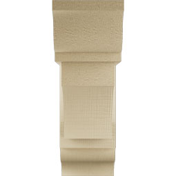 Ekena Millwork - BKTUR0554X16X16WTL01RCPR - Timberthane Faux Wood Westlake Style Bracket w/ Offset Brace, Traditional Ends, 5 1/2"W x 16"D x 16"H, Primed Tan