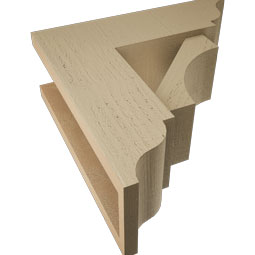 Ekena Millwork - BKTUR0554X16X16WTL01RCPR - Timberthane Faux Wood Westlake Style Bracket w/ Offset Brace, Traditional Ends, 5 1/2"W x 16"D x 16"H, Primed Tan
