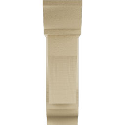 Ekena Millwork - BKTUR0554X16X20WTL01RCPR - Timberthane Faux Wood Westlake Style Bracket w/ Offset Brace, Traditional Ends, 5 1/2"W x 16"D x 20"H, Primed Tan
