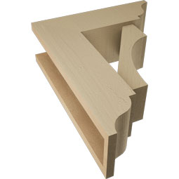 Ekena Millwork - BKTUR0554X16X20WTL01RCPR - Timberthane Faux Wood Westlake Style Bracket w/ Offset Brace, Traditional Ends, 5 1/2"W x 16"D x 20"H, Primed Tan