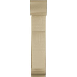 Ekena Millwork - BKTUR0554X16X28WTL01RCPR - Timberthane Faux Wood Westlake Style Bracket w/ Offset Brace, Traditional Ends, 5 1/2"W x 16"D x 28"H, Primed Tan