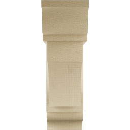 Ekena Millwork - BKTUR0554X18X18WTL01RCPR - Timberthane Faux Wood Westlake Style Bracket w/ Offset Brace, Traditional Ends, 5 1/2"W x 18"D x 18"H, Primed Tan