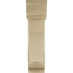Ekena Millwork - BKTUR0554X18X22WTL01RCPR - Timberthane Faux Wood Westlake Style Bracket w/ Offset Brace, Traditional Ends, 5 1/2"W x 18"D x 22"H, Primed Tan