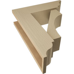 Ekena Millwork - BKTUR0554X18X22WTL01RCPR - Timberthane Faux Wood Westlake Style Bracket w/ Offset Brace, Traditional Ends, 5 1/2"W x 18"D x 22"H, Primed Tan