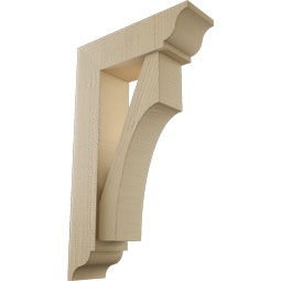 Ekena Millwork - BKTUR0554X18X30WTL01RCPR - Timberthane Faux Wood Westlake Style Bracket w/ Offset Brace, Traditional Ends, 5 1/2"W x 18"D x 30"H, Primed Tan