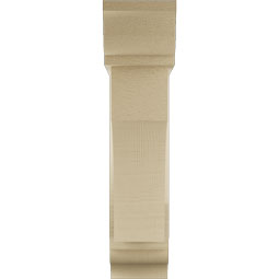 Ekena Millwork - BKTUR0554X20X24WTL01RCPR - Timberthane Faux Wood Westlake Style Bracket w/ Offset Brace, Traditional Ends, 5 1/2"W x 20"D x 24"H, Primed Tan