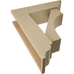 Ekena Millwork - BKTUR0554X20X24WTL01RCPR - Timberthane Faux Wood Westlake Style Bracket w/ Offset Brace, Traditional Ends, 5 1/2"W x 20"D x 24"H, Primed Tan
