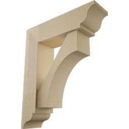 Ekena Millwork - BKTUR0554X20X24WTL01RCPR - Timberthane Faux Wood Westlake Style Bracket w/ Offset Brace, Traditional Ends, 5 1/2"W x 20"D x 24"H, Primed Tan