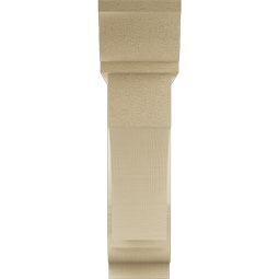 Ekena Millwork - BKTUR0554X22X22WTL01RCPR - Timberthane Faux Wood Westlake Style Bracket w/ Offset Brace, Traditional Ends, 5 1/2"W x 22"D x 22"H, Primed Tan